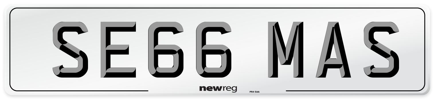 SE66 MAS Number Plate from New Reg